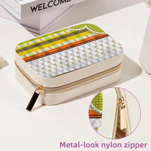 Joyero de viaje de terciopelo con compartimentos para anillos y pendientes 7