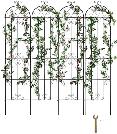 VEVOR Lot de 4 treillis de jardin pour plantes grimpantes, 221 x ...