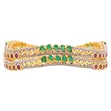 Swasti Jewels American Diamond CZ Colourful Stone Fashion Jewelry Indian Bangle Set (2 Pieces) 2.8'...