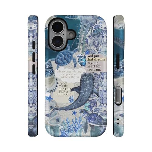 qizjio Whale Shark Phone Case Shockproof Protective Christian Cases for iPhone 16