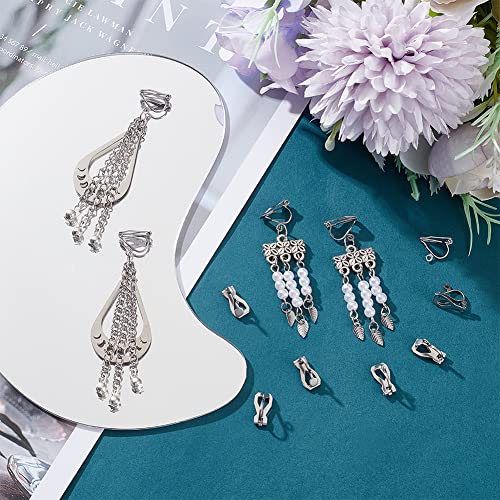 Unicraftale 50Pcs Stainless Steel Clip-On Earring Hypoallergenic Earrings Findings Fake Earring Findings For Non-Pierced Earring Making 12X6X9Mm, Hole 1.2Mm #TOP3