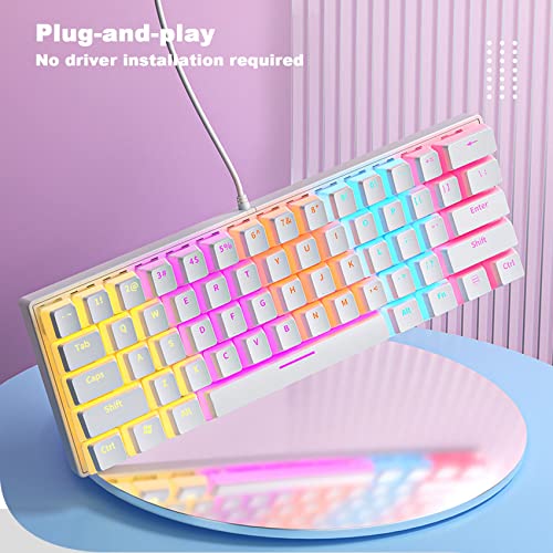 Clavier mécanique RVB 61 touches pour éviter la latence avec touches pudding blanches - 7