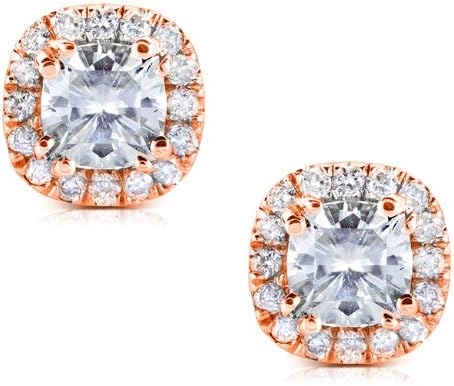 Kobelli Cushion-cut Moissanite Earrings 1 1/5 CTW 14k Gold