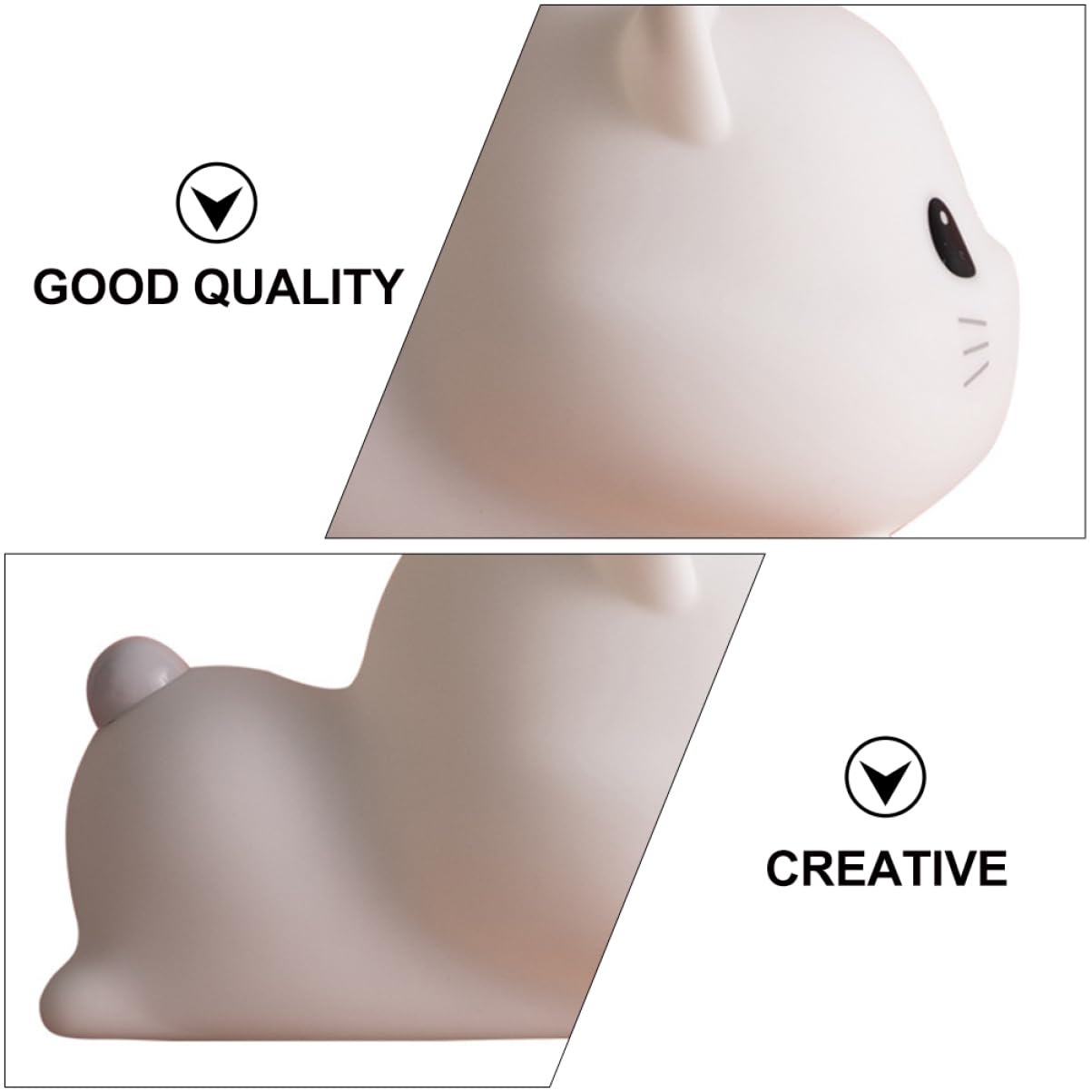 jojofuny Luz Nocturna de Silicona Forma de Gato para Habitación Lámpara Decorativa Pequeña USB Luz para Dormir para Mesita de Noche Casa