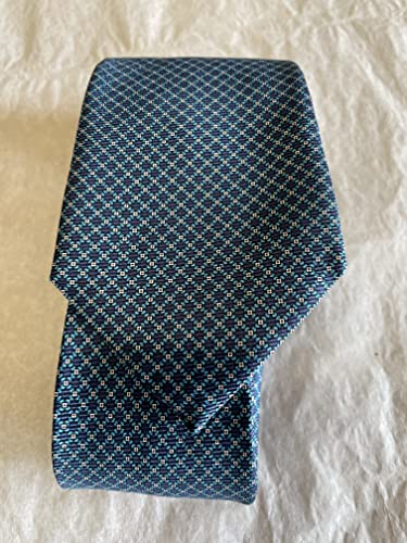 New Ermenegildo Zegna Geometric Grid Silk Tie, Green #TOP3
