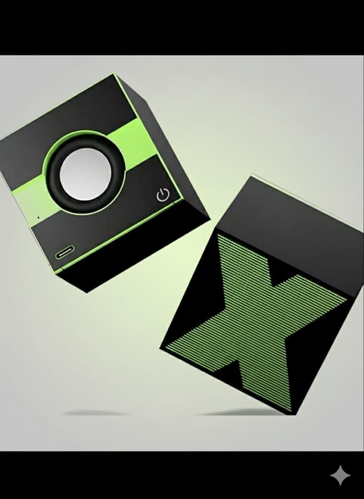X Mini Portable Bluetooth 5.0 Speaker – Mini Cube Design, Wireless Music Box for Outdoor, Camping, and Multi-Scenario Use (Neon)