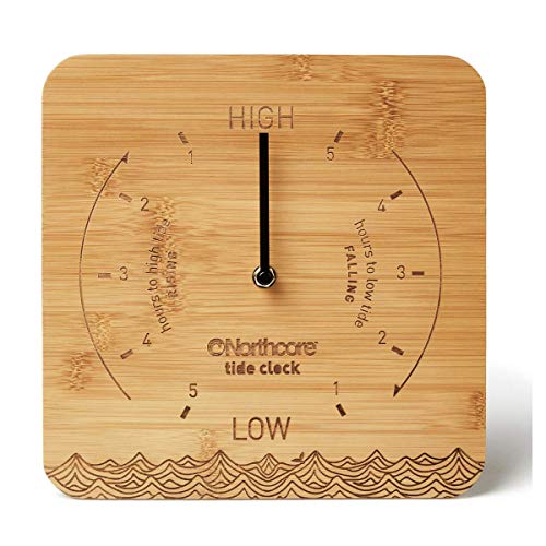 Northcore Wall Mounted Bamboo Tide Clock Beachfront Decor