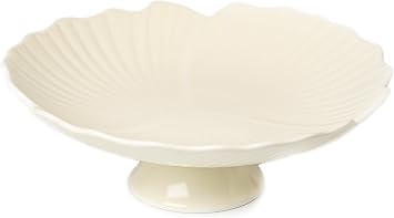 Ceramic Fruit Bowl for Kitchen Counter, Decorative bowl, Pedestal bowl, Footed bowl, Modern fruit bowl, Large fruit bowl, Decorative bowls for home decor, White fruit bowl, 10.5 ""
