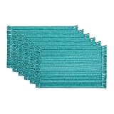 DII Variegated Tabletop Collection, Placemat Set, 13x19, Teal, 6 Piece