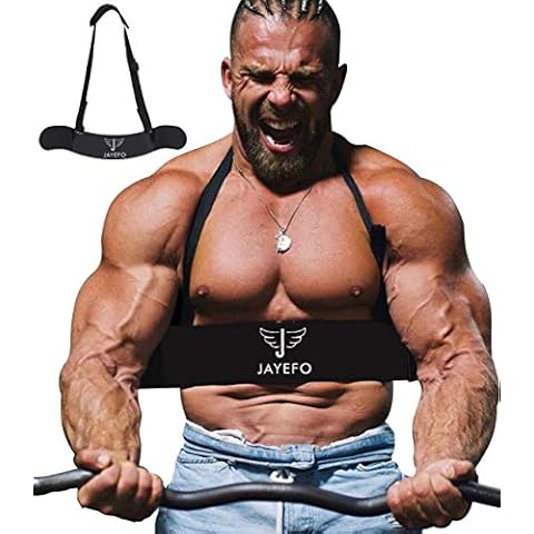 Jayefo Sport Arm Blaster for Biceps, Ez Curl Bar and Preacher Bar - Bicep Blaster and Arm Exercise Equipment - Forearm and Biceps Workout Equipment - Adjustable Size - Black Cover