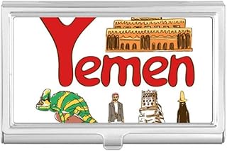 Yemen National Symbol Landmark Pattern Business Card Holder Case Pocket Box Wallet
