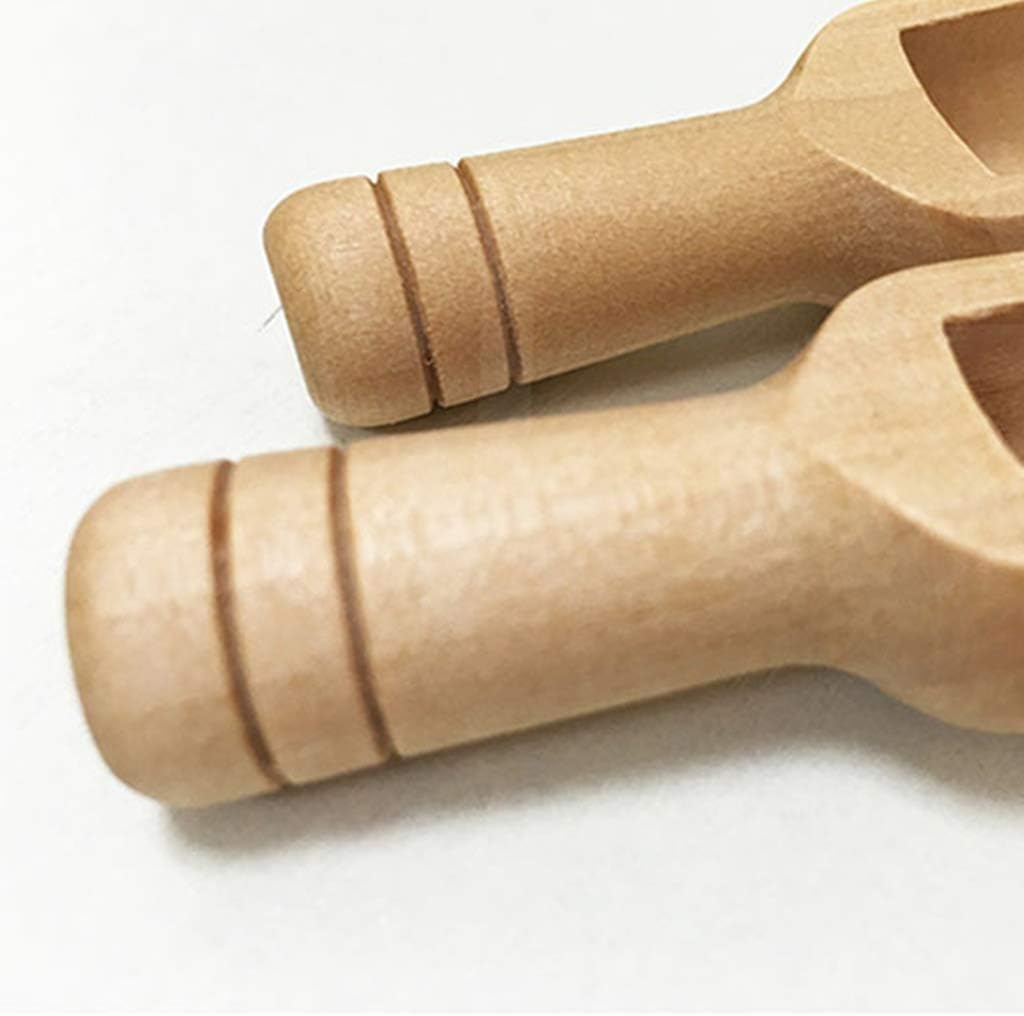 Coffee Small Sugar Spoon Wooden Round Handle Teaspoon Small Salt Shovel Milk Powder Spoons Wood Condiment Measuring Spoons