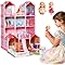 Huge Dollhouse for Girls, Large Pretend Play Pink Doll House or Kids