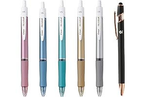 Pilot Acroball T Series, Retractable Assorted Body Ballpoint Pens (Black Ink, 0.5mm Tip)