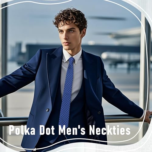 Image of Polka Dot Tie for Mem, Classic 57 inch Mens Ties Patterned Formal Men's Necktie for Business Party Wedding Shirt Tuxedo