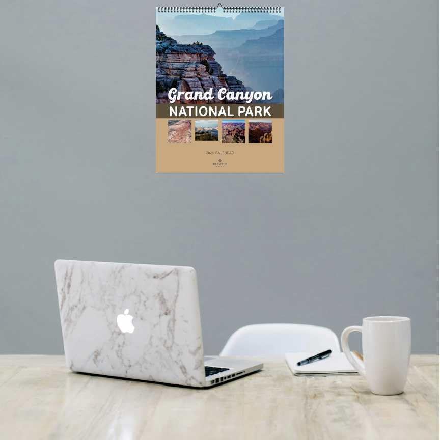 Grand Canyon National Park 2026 Wall Calendar – Stunning Photography – 12-Month Nature Scenery – National Park Series – 14.5x18.25 Wire-O Hanging Planner