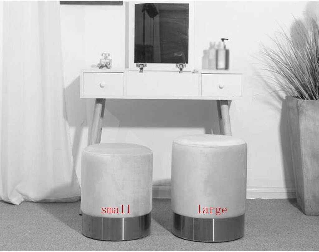Generic Change Shoes Stool Upholstered Makeup Stool Elegant Footstool Ottoman Living Room Bedroom Flannel Pink Ottoman Upholstered Stool,Practicalniture