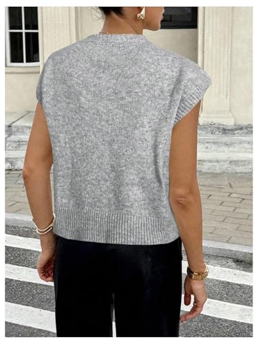 Image of SOLY HUX Women's Short Sleeve Sweater 3D Floral Sweaters Pullover Tank Tops Knit Vest Trendy Fashion Clothing