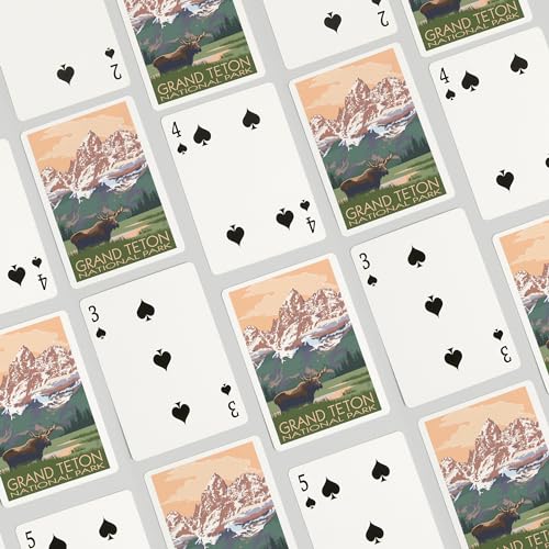 Baraja de 52 cartas Poker Lantern Press Grand Teton miniatura 4