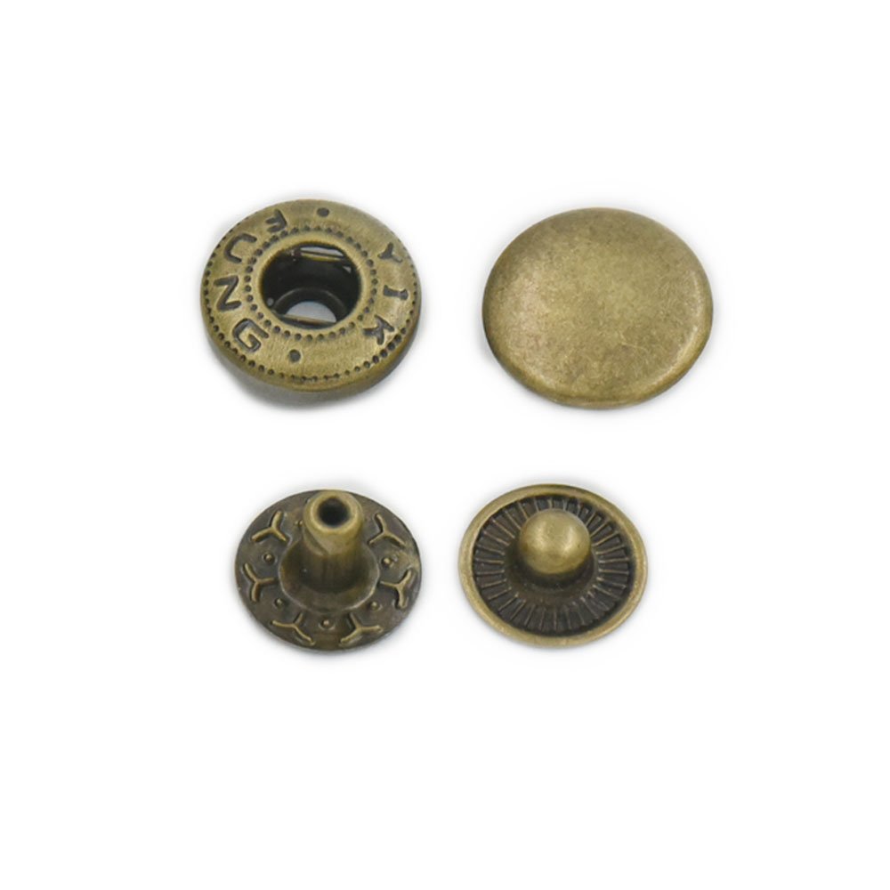 Fujiyuan 25 Sets 10mm 3/8" Metal Snap Fastener Leather Craft Rapid Rivet Button Setting Sewing Bronze