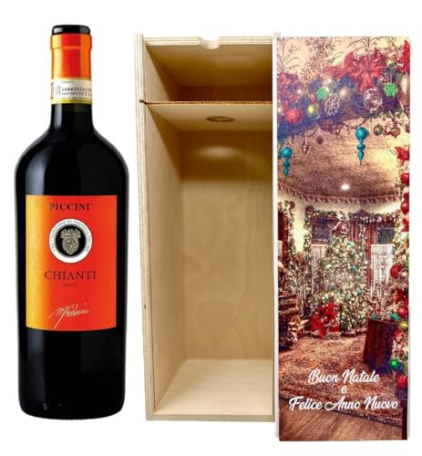 Chianti Tenute Piccini Riserva Orange 2021 DOCG, Magnum 1,5 Litri in Elegante Cofanetto di in Legno, per l'Ultimo dell' Anno, Ottima ed Esclusiva Idea Regalo ! Ottima ed Esclusiva Idea Regalo !