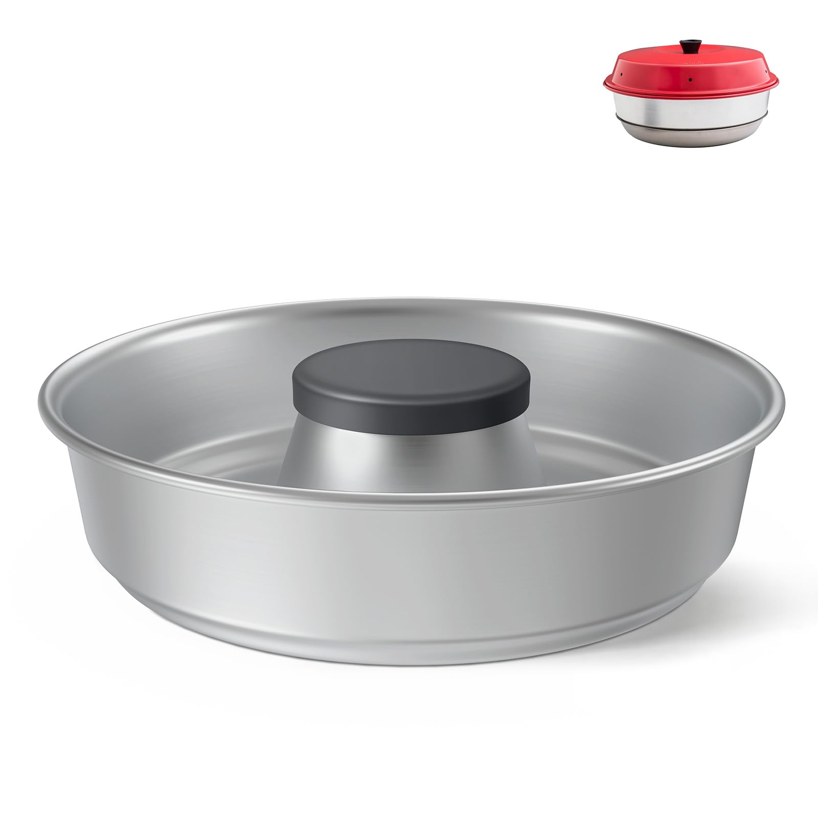ecooe Silikondeckel Silikondeckelchen passend für OMNIA®-Backofen, Topfdeckel/Kleckerdeckel für Omnia Sweden und Pan Maxi, BPA-frei, spülmaschinenfest (dunkelgrau)