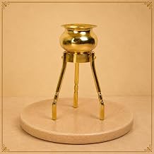 NEETU ARTS 4.6-Inch Brass Abhishek Stand Set with Kalash – Shivling Abhishek Pooja Accessory for Home Temple Décor