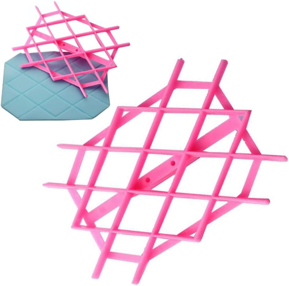 Cake Embossing Mold Plastic Fondant Mould Rhombus Shape Cookie Cake Embosser Cutter.