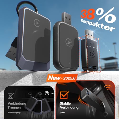 für Apple Carplay Wireless Adapter, 3X Verbindung, Mini Keine Latenz Wireless Carplay Adapter… – Ansicht 5