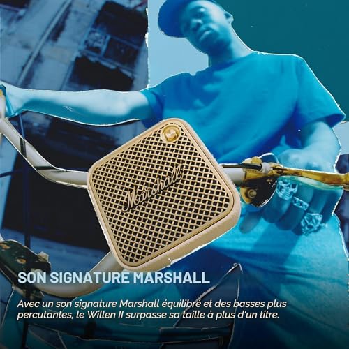Marshall Willen II Haut-parleurs Bluetooth sans Fil 17 Heures de Lecture IP67 étanche Charge Rapide - Crème