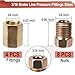 3/16 Brake Line Pressure Fittings, 12 Pieces 3/8 Inch-24 Threads Brass Brake Line Fitting Assortment for 3/16 Inch Brake Line Tube (4 Unions, 8 Nuts)