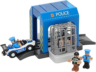 ibasenice 1 Conjunto De Brinquedos De Desenvolvimento De Trilhos Conjunto De Construção De Trilhos Brinquedo Educacional Policial Brinquedo Modelo Policial Bloco De Construção De Delegacia