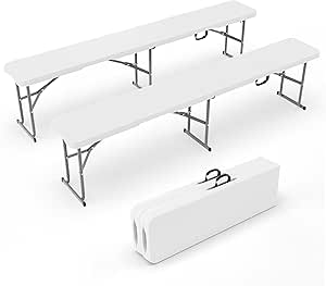 Lot De 2 Bancs Pliables GCI Outdoor - Portables, Bleus, Pour Stade Ou Extérieur