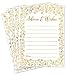 50x Wedding Advice Cards or Graduation Party Guest Book Alternative - Baby or Bridal Shower Card for Advice Games and Guestbook Alternatives for Bride and Groom in GOLD FOIL