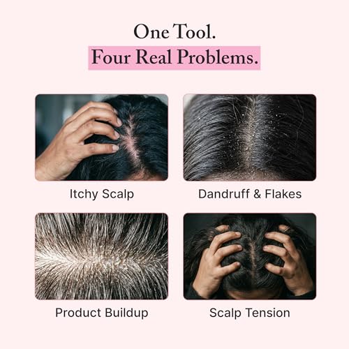 Image of Silicone Scalp Massager Shampoo Brush Pink | Hair Massager for Hair Growth, Dandruff Removal, Blood Circulation | Exfoliate