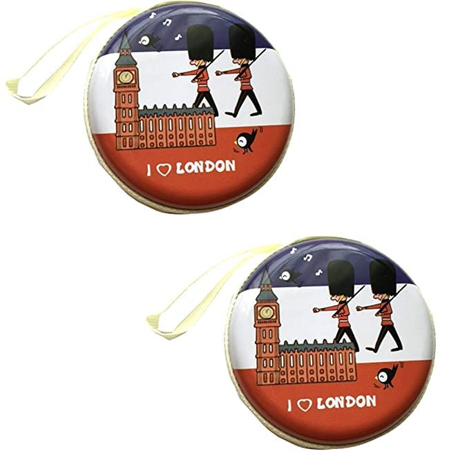 Stealodeal Round Aluminium Zipper Headphone Case London LC-01 All Earphones (Pack of 2)