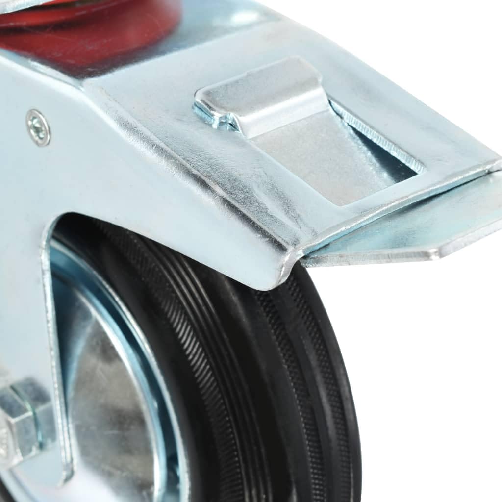 16 ruote girevoli da 160 mm in gomma con rivestimento in zinco, portata 150 kg, 8 ruote con freno, per carrelli di trasporto, officina, magazzino, industrie, carrelli a piattaforma
