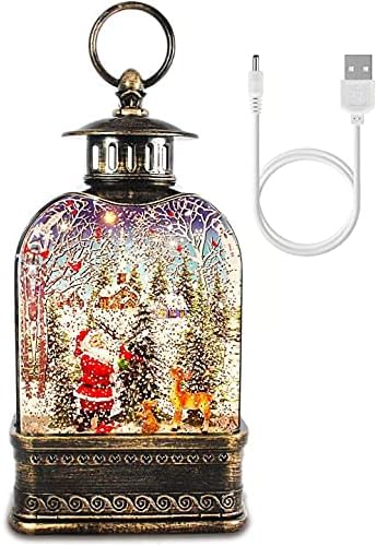 Christmas Musical Snow Globe Lantern-Brown