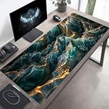 YEYUMEOZ Tappetino per Mouse Gaming Struttura, Tappetino Mouse Grande 1000x500x3mm, Idrorepellente Base in Gomma Antiscivolo Sottomano, XXL Mousepad Verde con Bordi Cuciti per Ufficio PjY9687 R-F