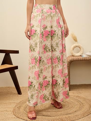 Image of Sassafras Women's Floral Top with Flared Pants