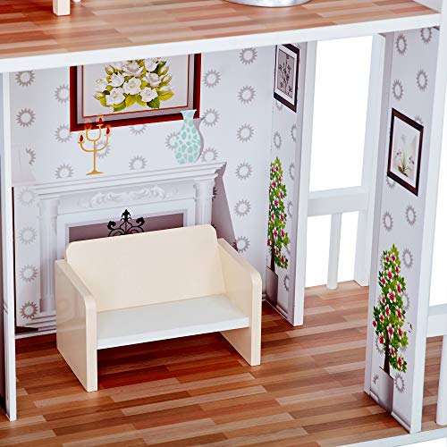 Teamson Kids TD-12901A Dreamland Farm House Wooden Pretend Play Doll House Dollhouse thumb #5
