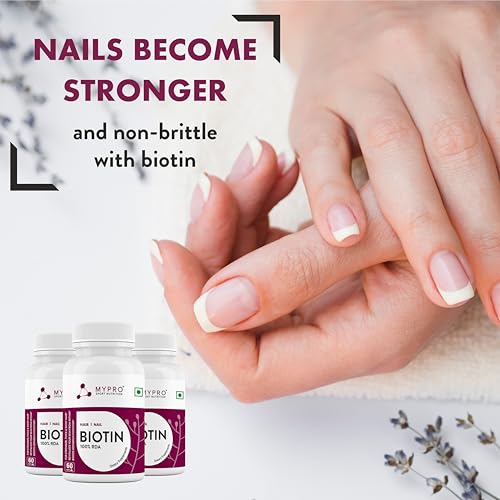Image of Mypro Sport Nutrition Biotin | Beauty Capsules | Promotes Healthy Hair | Skin & Nails |Helps Support Energy Metabolism | Helps Convert Food Into Energy For Men And Women -60 Capsules
