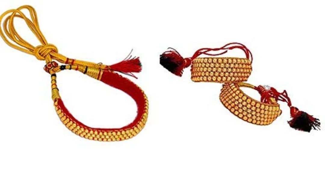 NIKYANKA Red Traditional Gold Plated Adjustable Rajputi/Rajasthani Necklace with Pochi Set for Women (B0B77KDHCK) Amazon Price History, Amazon Price Tracker