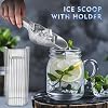 KAWENDE Ice Scoop With Holder - Removable Plastic Scoop for Freezer, Kitchen Countertop Ice Maker, Commercial Machine - Strong Traceless Self-Adhesive
