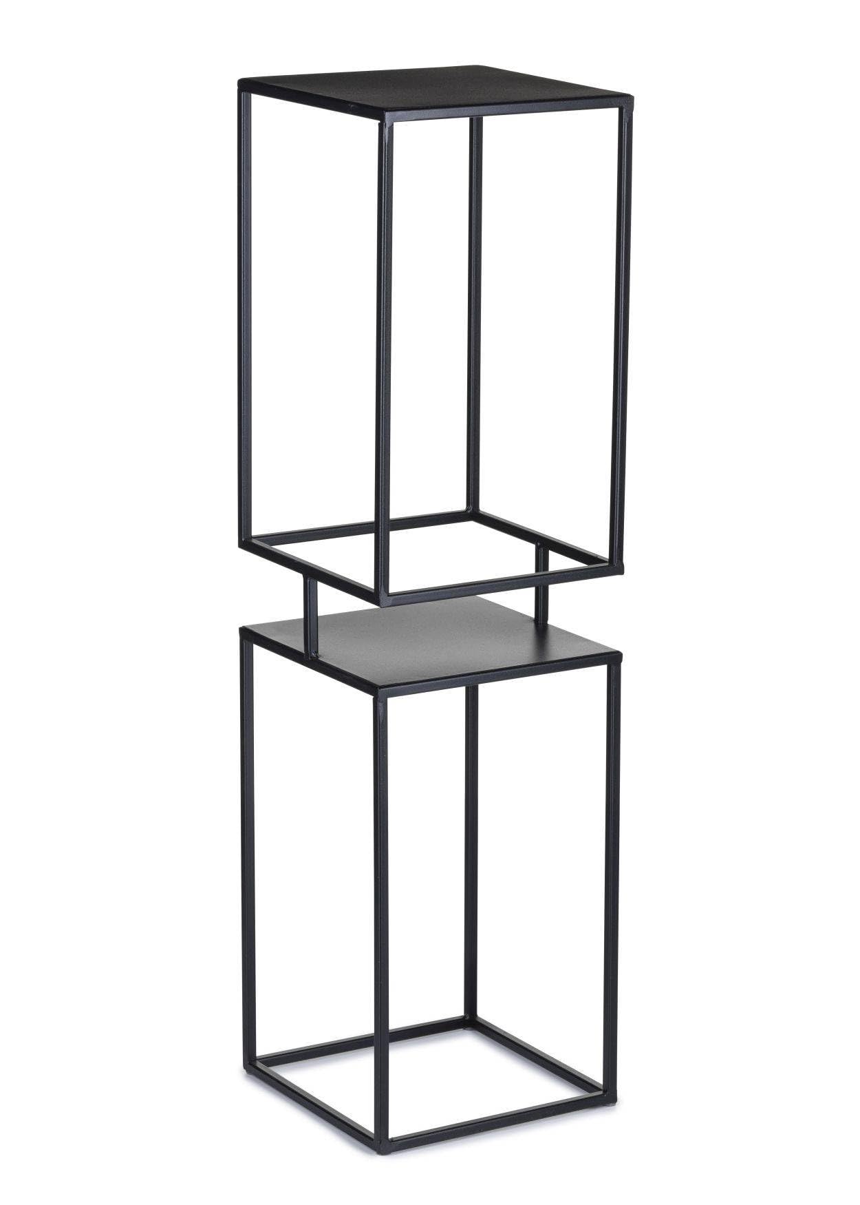 Kwietnik metalowy czarny 2 poziomy 87 cm industrialny