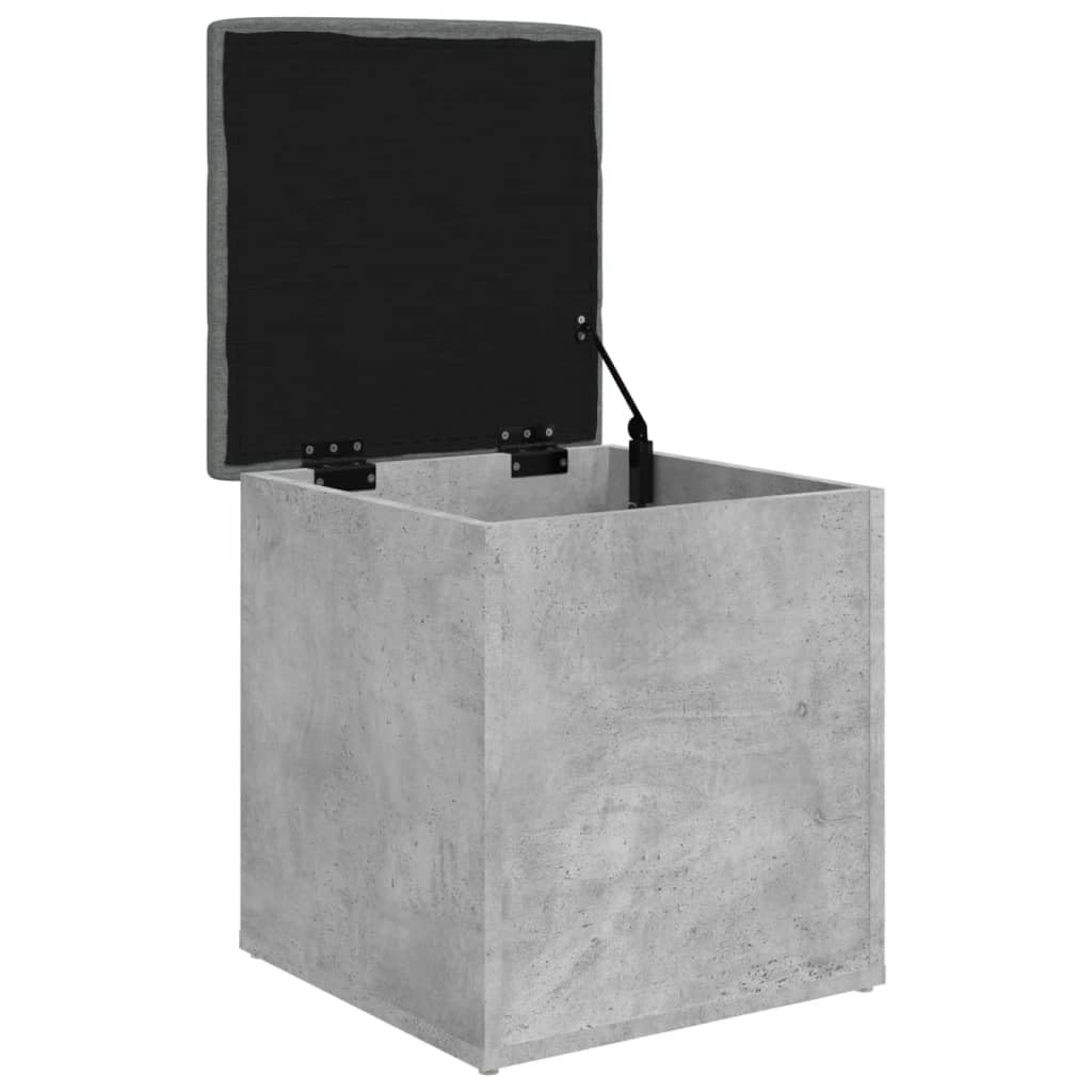 vidaXL Panca Portaoggetti Grigio Cemento 42x42x45 cm Legno Multistrato