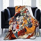 CustomprosPT Naruto Manta de Felpa de Franela Ultra Suave y esponjosa para Toda la Temporada para la Sala de Estar / Dormitorio Cojines acogedores Anti-Pilling para Adultos y niños 60"X50"