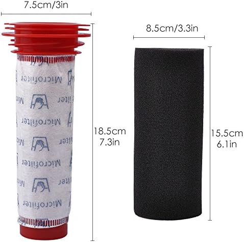 KEEPOW 2 Pack Main Stick Filter + Foam Insert for Bosch Athlet, Replacement Filter Kit for Bosch Athlet Cordless Vacuum Cleaner BCH6PETGB BCH61840GB
