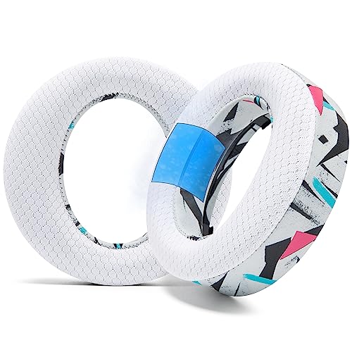 WC Freeze Ps5 V2 – Kühlende Gel-Ohrpolster, kompatibel mit Sony PS5 Pulse 3D-Kopfhörern von Wicked Cushions | Größere Ohröffnung, Dicke, Komfort und Schallisolierung für episches Gaming | 90's White