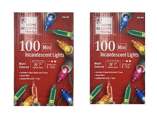 Home Accents Holiday 100 Orange LED Mini Lights – 28ft, Black Cord, Indoor/Outdoor, Halloween